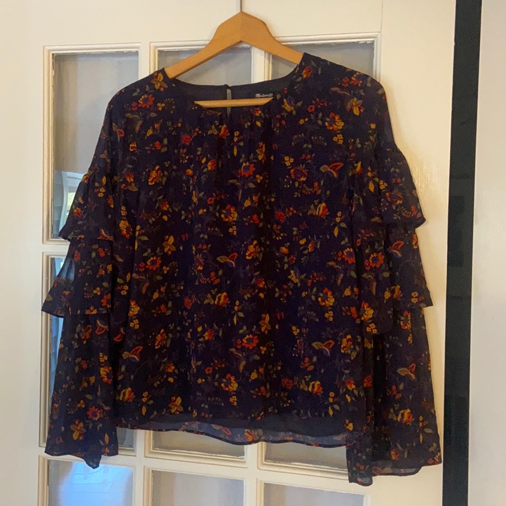 Madewell floral print fall  boho top